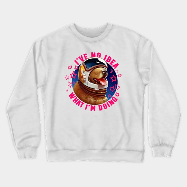 Space Dog Crewneck Sweatshirt by bpannell